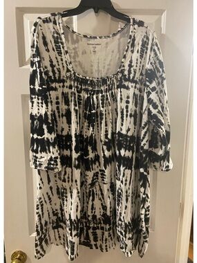 30/32 3X 4X Shirt Tie-Dye Woman Within Scoop Neck Tunic